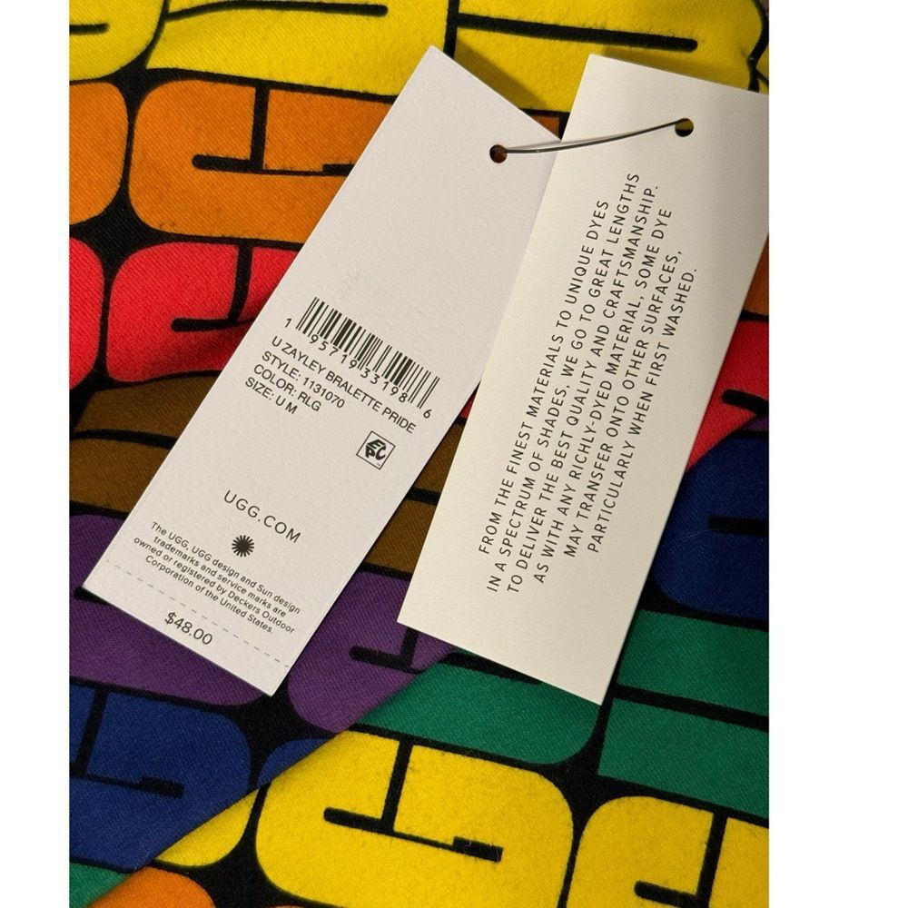 NWT Authentic Ugg logo Pride Rainbow Sports Bra crop top, size med - Picture 7 of 7